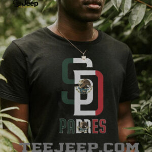 Men's New Era Black San Diego Padres Mexican Flag Logo T Shirt