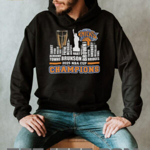 Men’s New York Knicks Black 2025 NBA Cup Champions Locker Room T Shirt Men’s New York Knicks Black 2025 NBA Cup Champions Locker Room T Shirt