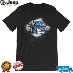 Men's New York Rangers Ripped Graphic T Shirt
