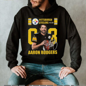Men's Pittsburgh Steelers Aaron Rodgers Black Name & Number T Shirt
