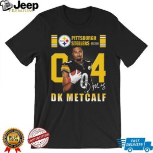 Men's Pittsburgh Steelers DK Metcalf Black Name & Number T Shirt