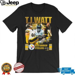 Men's Pittsburgh Steelers T.J. Watt Player Collage Signature T Shirt