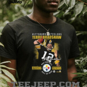 Men’s Pittsburgh Steelers Terry Bradshaw Hall of Fame Name and Number T Shirt Men’s Pittsburgh Steelers Terry Bradshaw Hall of Fame Name and Number T Shirt