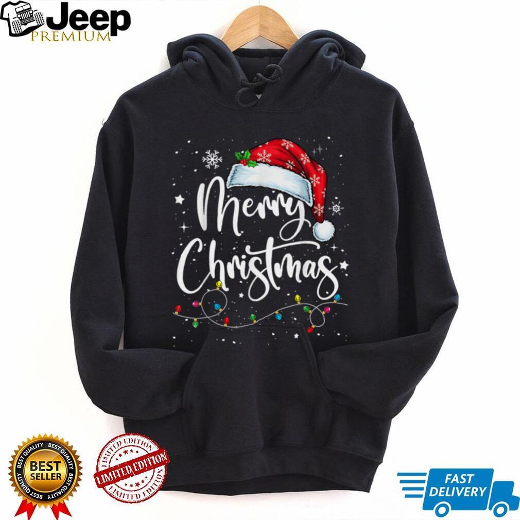 Merry Christmas Lights Santa Hat Xmas Family Matching Pajama T Shirt Merry Christmas Lights Santa Hat Xmas Family Matching Pajama T Shirt