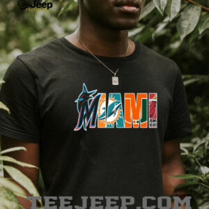 Miami Dolphins & Marlins Crossover Graphic T Shirt Miami Dolphins & Marlins Crossover Graphic T Shirt