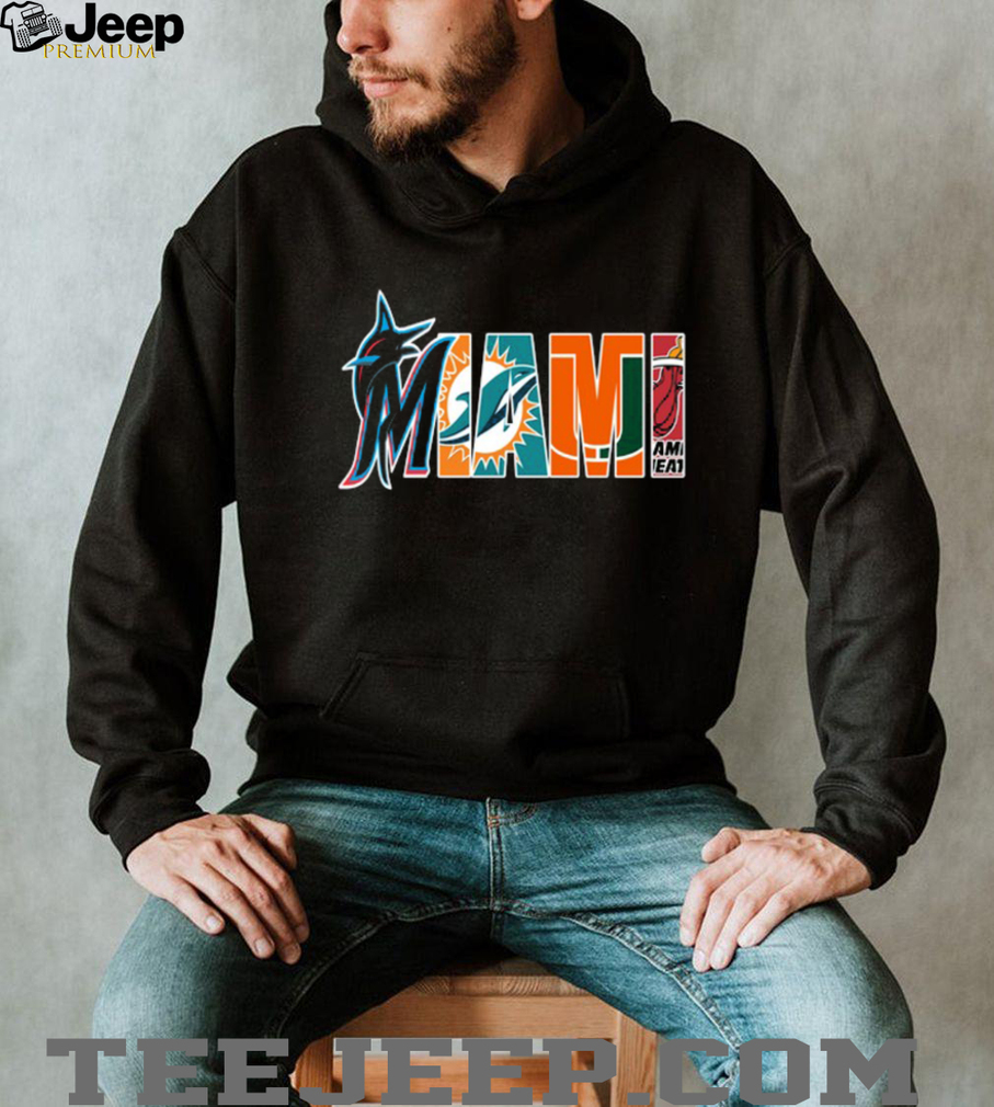 Miami Dolphins & Marlins Crossover Graphic T Shirt Miami Dolphins & Marlins Crossover Graphic T Shirt
