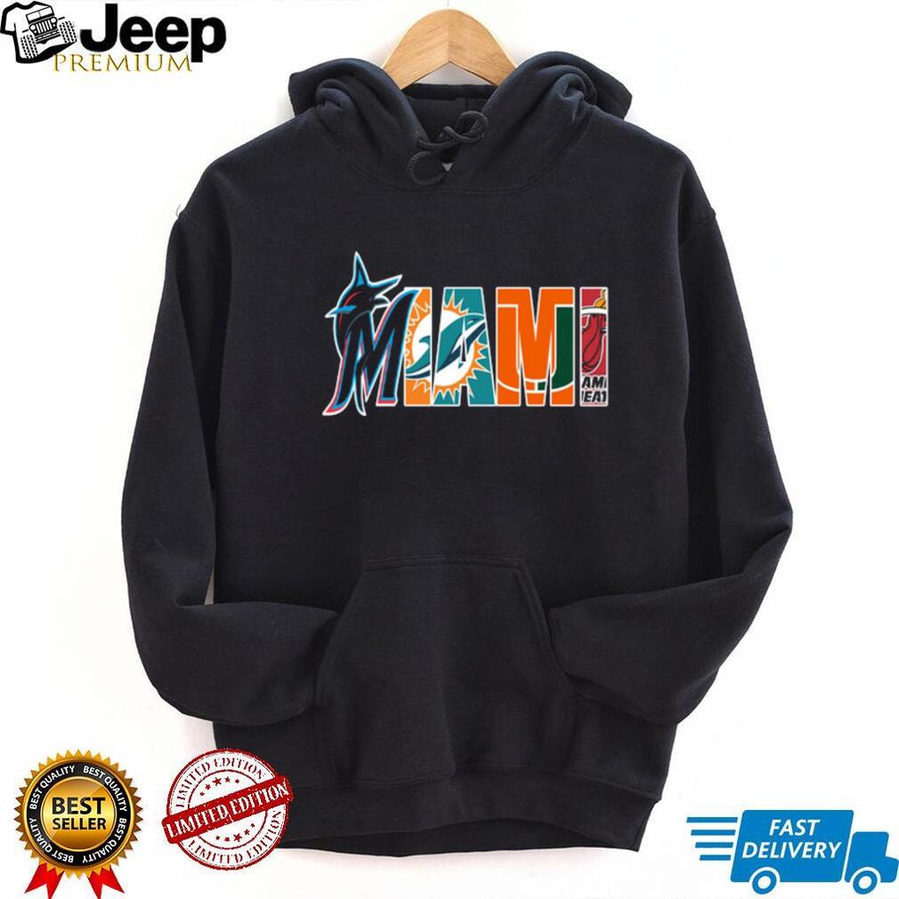 Miami Dolphins & Marlins Crossover Graphic T Shirt Miami Dolphins & Marlins Crossover Graphic T Shirt