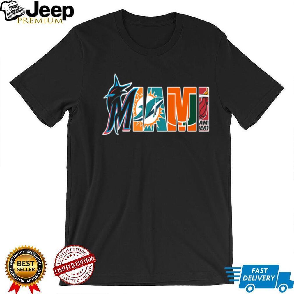 Miami Dolphins & Marlins Crossover Graphic T Shirt Miami Dolphins & Marlins Crossover Graphic T Shirt