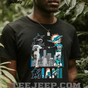 Miami Dolphins Tyreek Hill & Jean Segura Crossover Graphic T Shirt