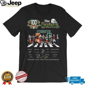 Miami Hurricanes 100th Anniversary Commemorative Signatures T Shirts Miami Hurricanes 100th Anniversary Commemorative Signatures T Shirts