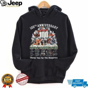 Miami Hurricanes 100th Anniversary Commemorative T Shirt