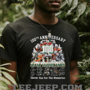 Miami Hurricanes 100th Anniversary Commemorative T Shirt