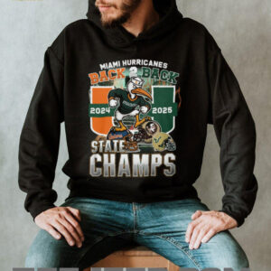 Miami Hurricanes Back 2 Back 2024 2025 State Champs T Shirt