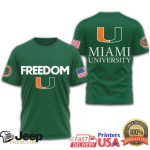 Miami Hurricanes Official NCAA Freedom 3D Shirt