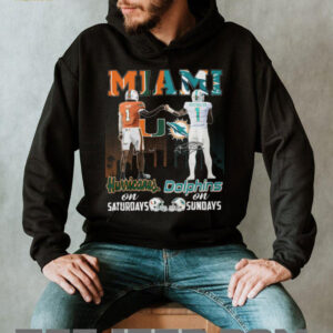 Miami Hurricanes on Saturdays Miami Dolphins on Sundays T Shirt