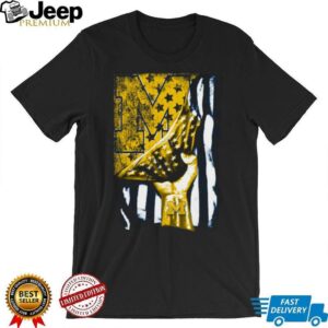 Michigan Wolverines Americana Vertical Flag T Shirt