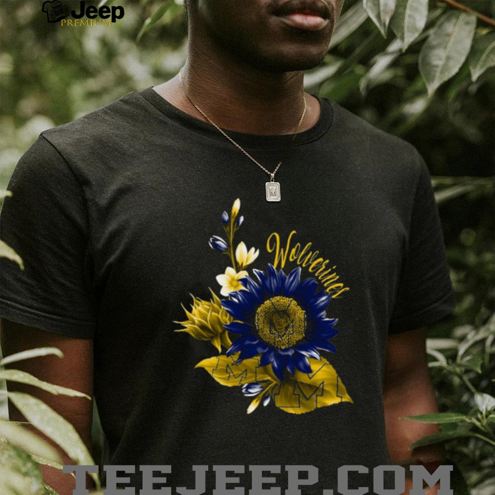 Michigan Wolverines Floral Sunflower T Shirt Maize & Blue Michigan Wolverines Floral Sunflower T Shirt Maize & Blue