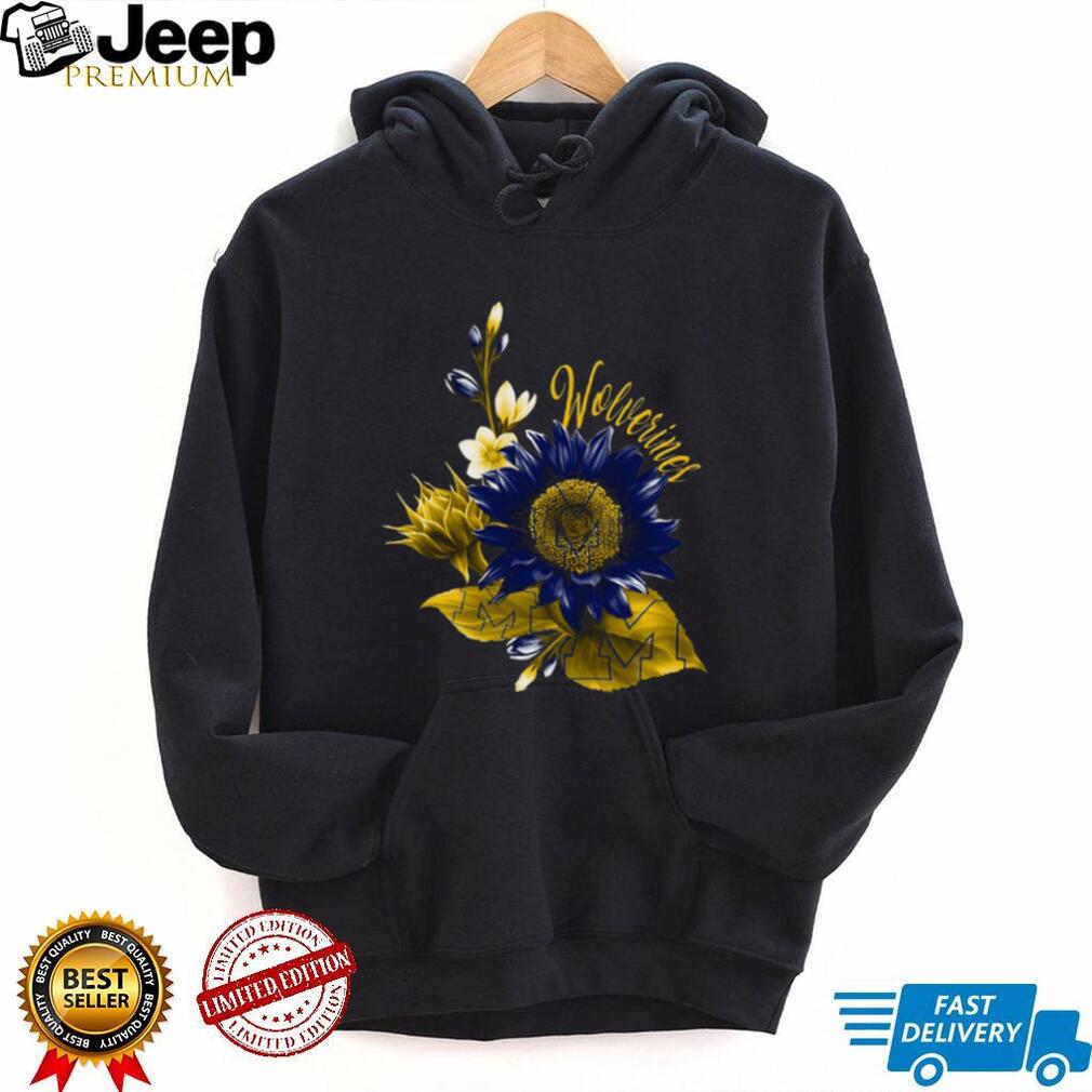 Michigan Wolverines Floral Sunflower T Shirt Maize & Blue Michigan Wolverines Floral Sunflower T Shirt Maize & Blue