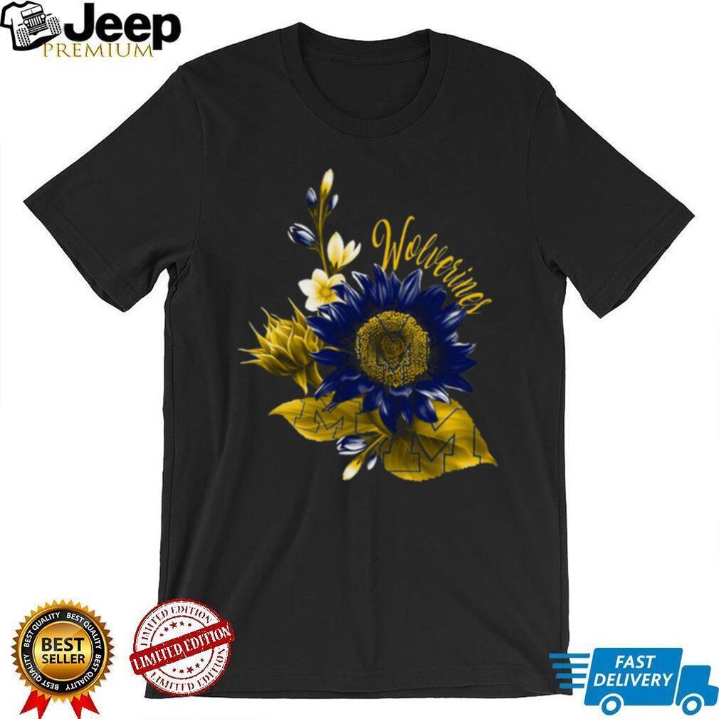 Michigan Wolverines Floral Sunflower T Shirt Maize & Blue Michigan Wolverines Floral Sunflower T Shirt Maize & Blue