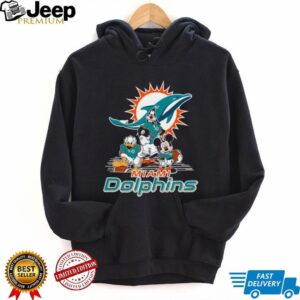 Mickey Mouse Donald Duck Goofy Miami Dolphins Fan Gear T Shirt