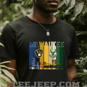 Milwaukee City Skyline Brewers & Bucks Sports Fan T Shirt Milwaukee City Skyline Brewers & Bucks Sports Fan T Shirt