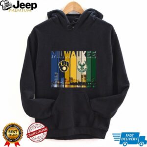 Milwaukee City Skyline Brewers & Bucks Sports Fan T Shirt