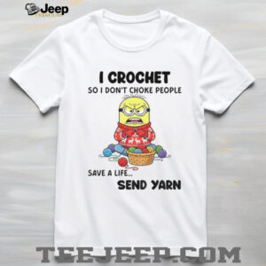 Minion I crochet so I don’t choke people save a life send yarn Christmas shirt