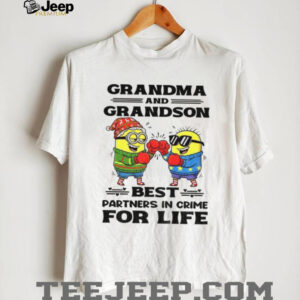 Minion grandma and grandson best partners in crime for life Christmas shirt Minion grandma and grandson best partners in crime for life Christmas shirt