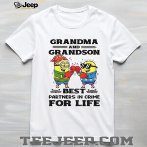 Minion grandma and grandson best partners in crime for life Christmas shirt