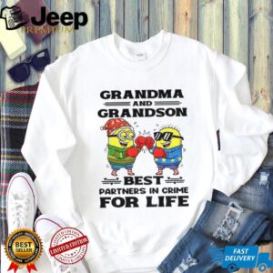 Minion grandma and grandson best partners in crime for life Christmas shirt