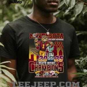 Minnesota Golden Gophers 2025 Rate Bowl Champions T Shirt