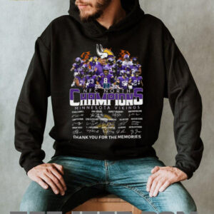 Minnesota Vikings 2022 NFC North Champions T Shirt, Player Signatures, Thank You For The Memories Minnesota Vikings 2022 NFC North Champions T Shirt, Player Signatures, Thank You For The Memories