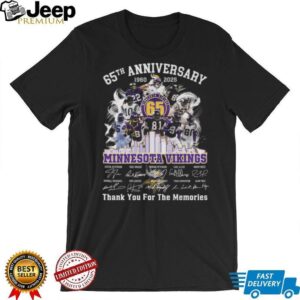 Minnesota Vikings 65th Anniversary 1960 2025 Thank You For The Memories Signatures Long Sleeve Shirt Minnesota Vikings 65th Anniversary 1960 2025 Thank You For The Memories Signatures Long Sleeve Shirt