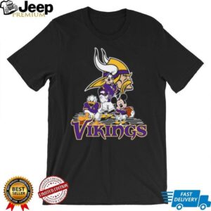Minnesota Vikings Disney Characters Mickey Donald Goofy NFL T Shirt