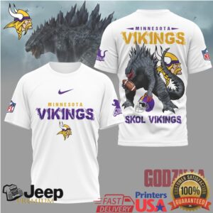 Minnesota Vikings Official NFL Godzilla Football Shirt Minnesota Vikings Official NFL Godzilla Football Shirt
