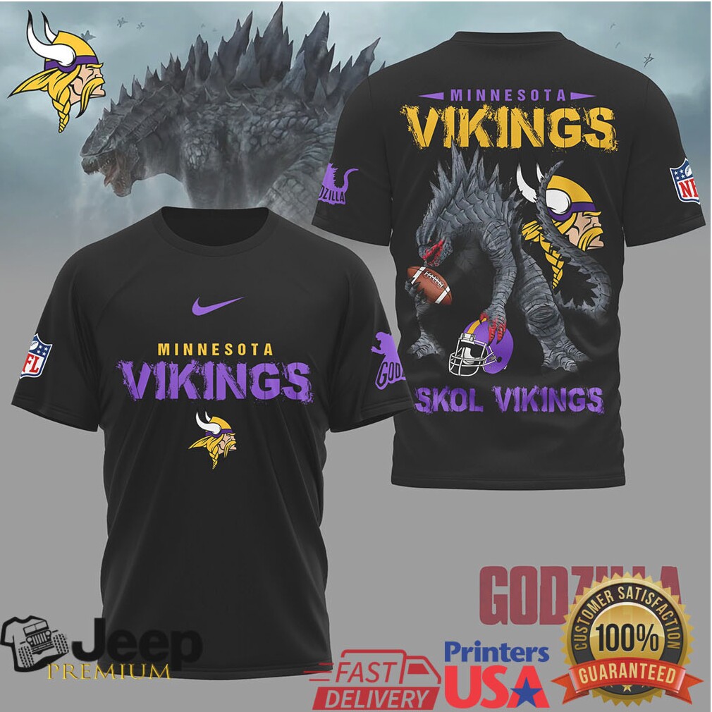 Minnesota Vikings Official NFL Godzilla Football Shirt Minnesota Vikings Official NFL Godzilla Football Shirt