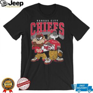 NFL Kansas City Chiefs Bugs Bunny and Tasmanian Devil Football Team Player T Shirt