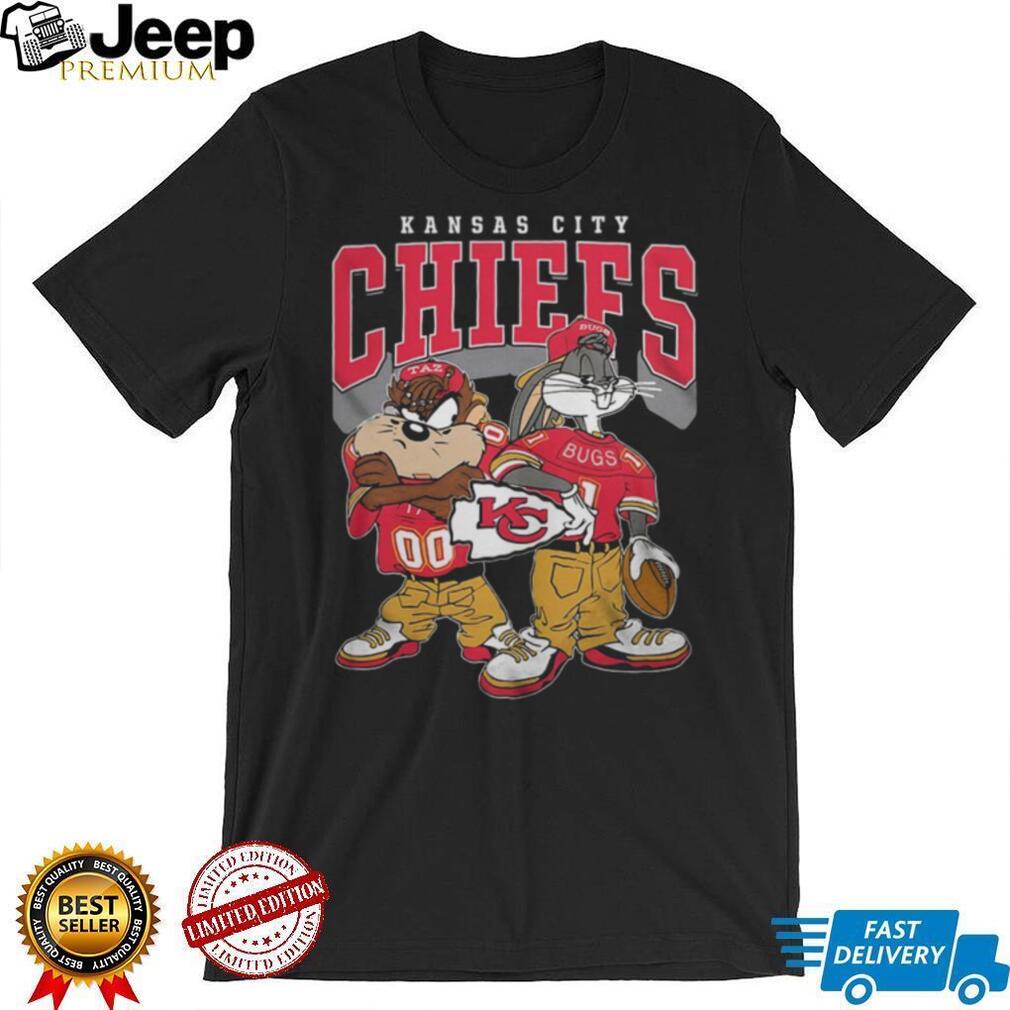 NFL Kansas City Chiefs Bugs Bunny and Tasmanian Devil Football Team Player T Shirt NFL Kansas City Chiefs Bugs Bunny and Tasmanian Devil Football Team Player T Shirt