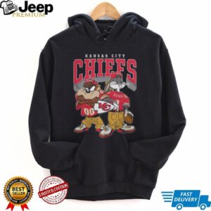 NFL Kansas City Chiefs Bugs Bunny and Tasmanian Devil Football Team Player T Shirt