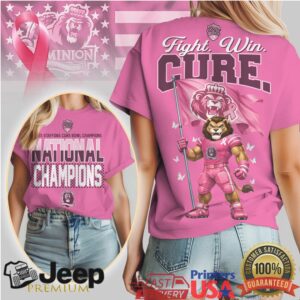 National Champions Fight. Win. CURE. Breast Cancer Awareness T Shirt