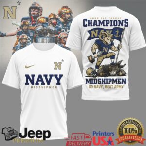 Navy Midshipmen 2025 CIC Trophy Champions T Shirt