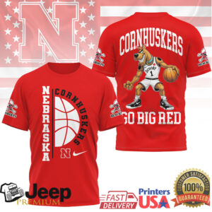 Nebraska Cornhuskers Herbie Husker Basketball T Shirt
