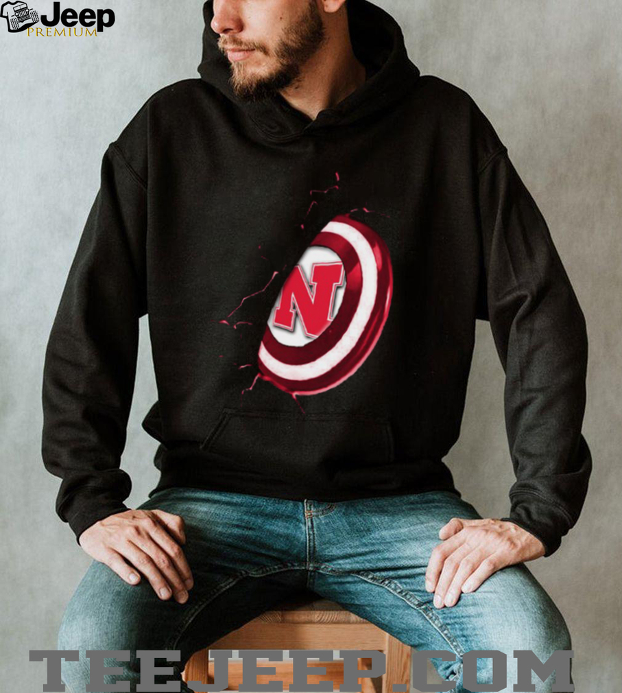 Nebraska Cornhuskers N Shield Cracked Graphic T Shirt Nebraska Cornhuskers N Shield Cracked Graphic T Shirt