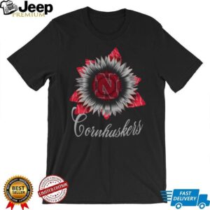 Nebraska Cornhuskers Women’s Red & White Sunflower Graphic T Shirt Nebraska Cornhuskers Women’s Red & White Sunflower Graphic T Shirt
