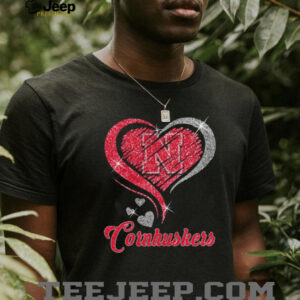 Nebraska Huskers Red Glitter Womens Shirt