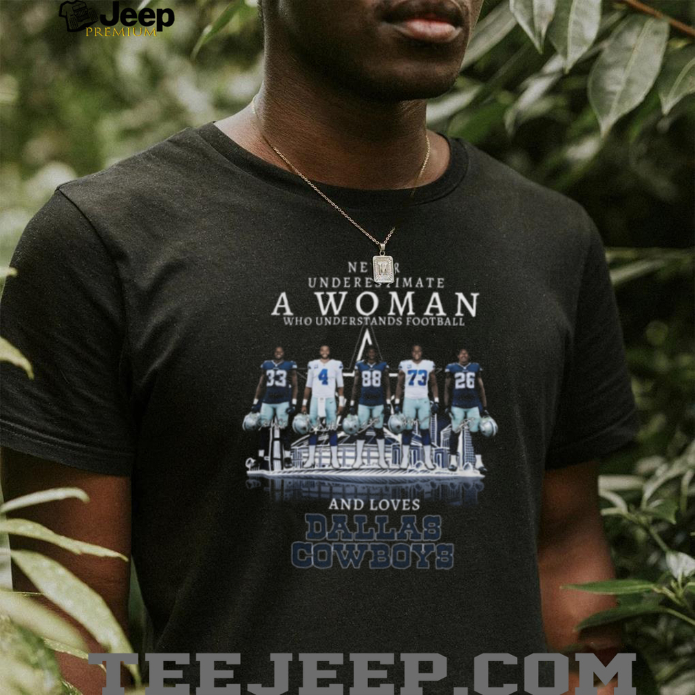 Never Underestimate A Woman Who Loves Dallas Cowboys T Shirt Never Underestimate A Woman Who Loves Dallas Cowboys T Shirt