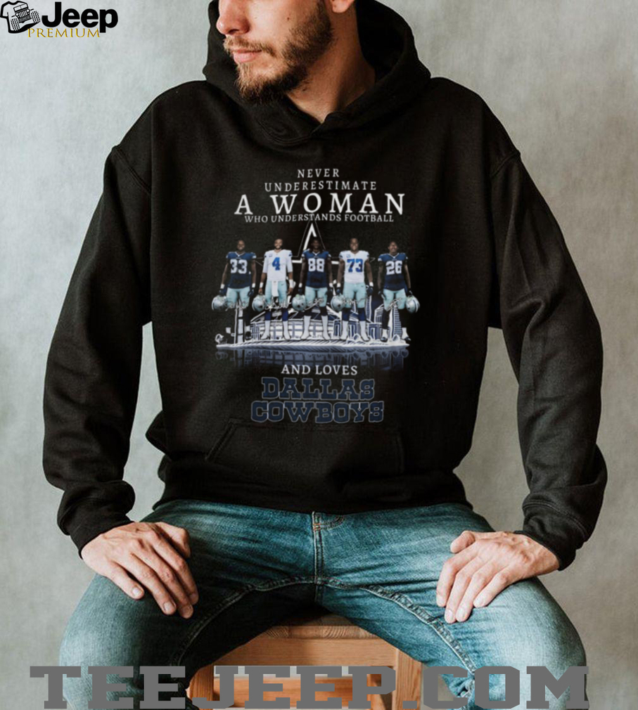 Never Underestimate A Woman Who Loves Dallas Cowboys T Shirt Never Underestimate A Woman Who Loves Dallas Cowboys T Shirt