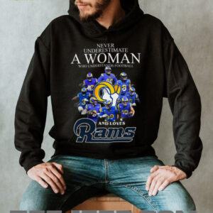 Never Underestimate A Woman Who Loves Rams T Shirt Los Angeles Football Fan Tee Never Underestimate A Woman Who Loves Rams T Shirt Los Angeles Football Fan Tee