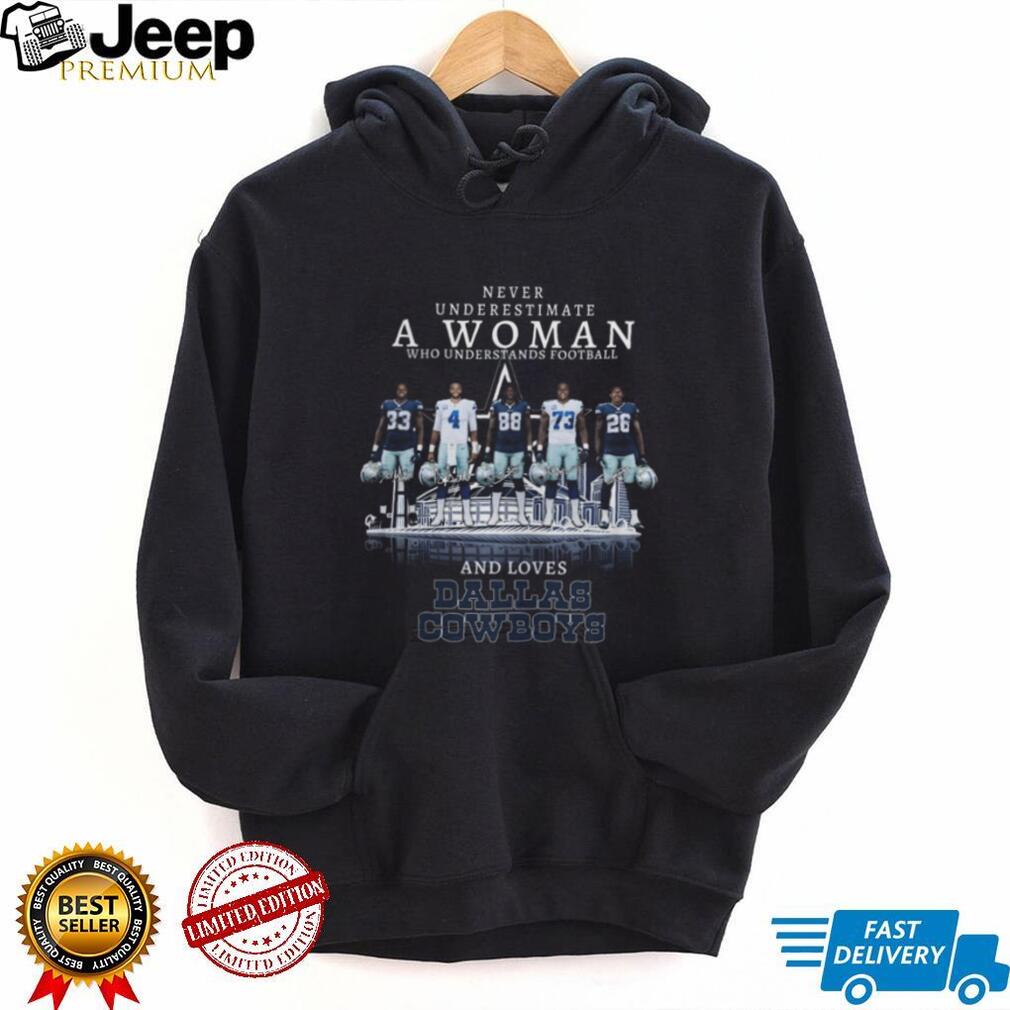 Never Underestimate A Woman Who Understands Football And Loves Dallas Cowboys T Shirt Never Underestimate A Woman Who Understands Football And Loves Dallas Cowboys T Shirt