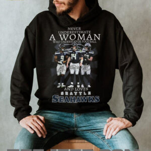 Never Underestimate a Woman Who Understands Football and Loves Seahawks T Shirt